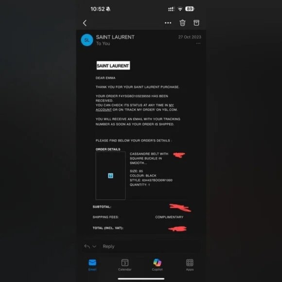 Monogram Black Leather Belt - Picture 6 of 6